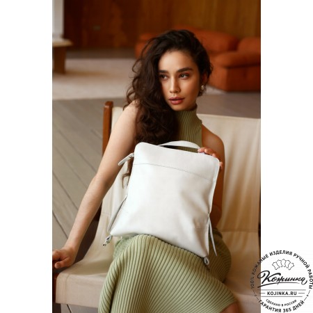 Женский кожаный рюкзак "Салоники" (красный)